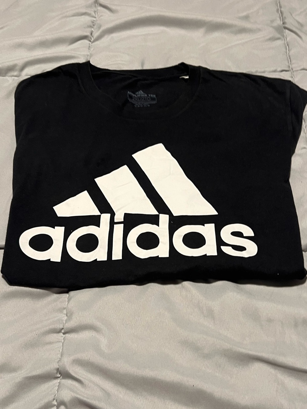 adidas Men's Black T-Shirt with White Logo XXL